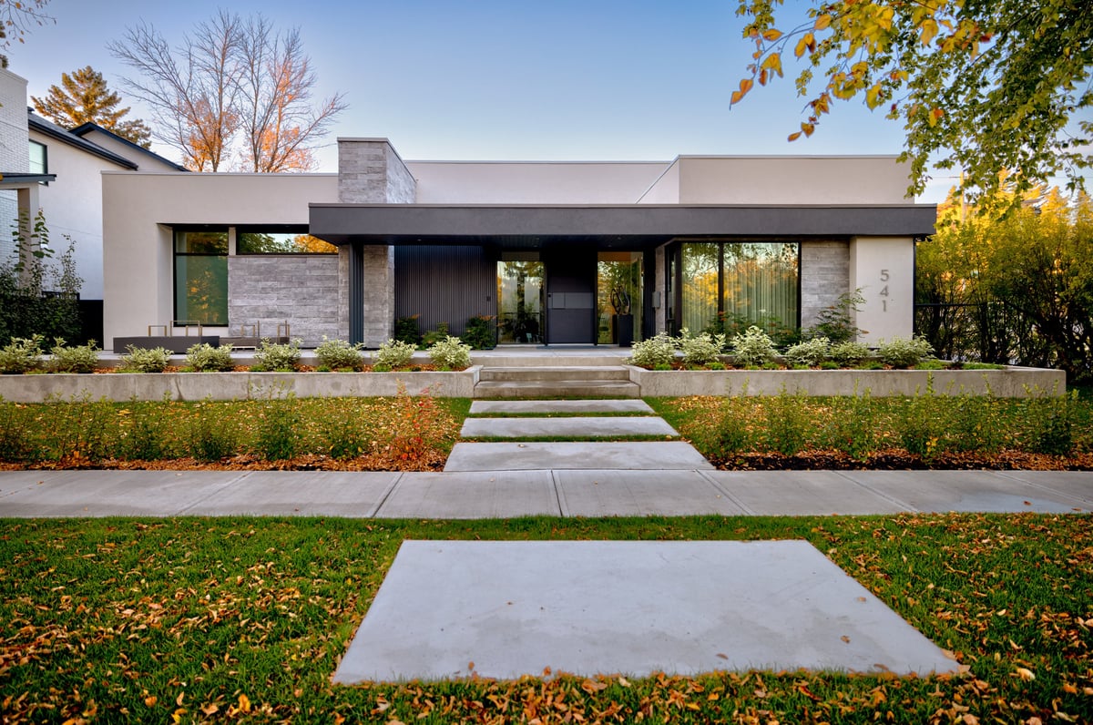 Luxury home with a newly landscaped yard and defined edges